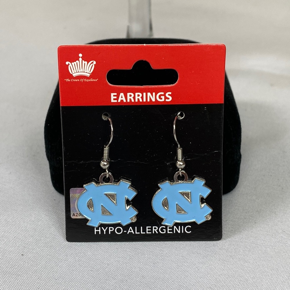 NC Tarheels licensed dangling earrings